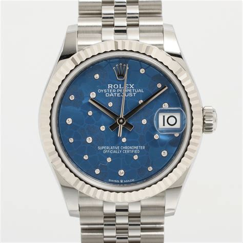 rolex datejust midsize blue face|Rolex Datejust blue face price.